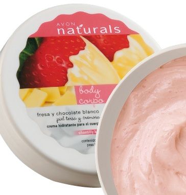 Avon creme hidratante Chantilly Morango com chocolate branco